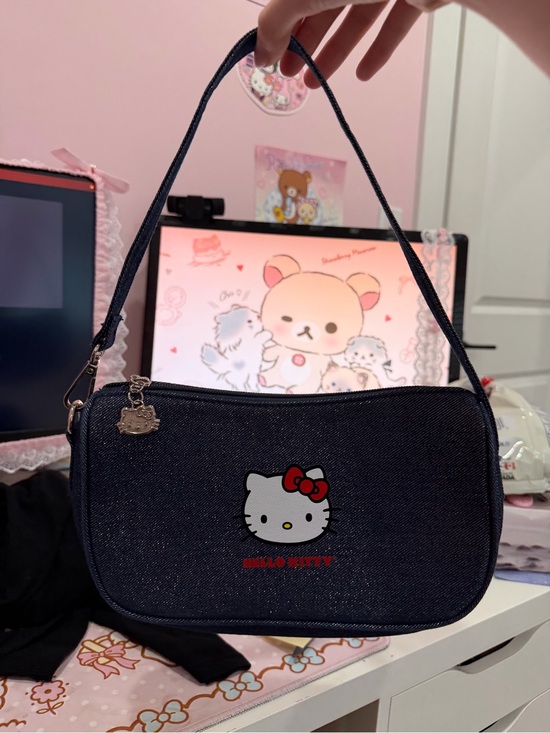 Hello Kitty Handbags - Hello Kitty Dark Blue Shoulder Bag with Red Bow